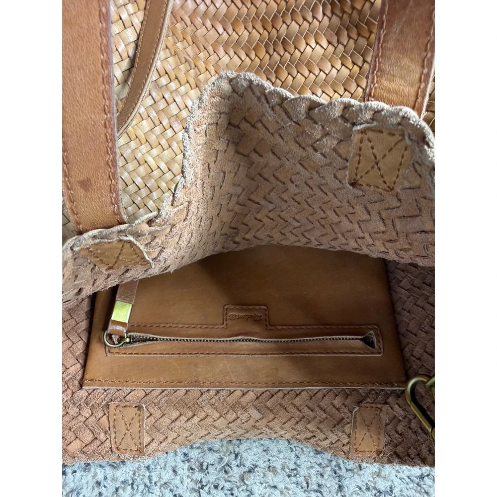 Madewell The Medium Transport Tote: Woven Leather Edition brown